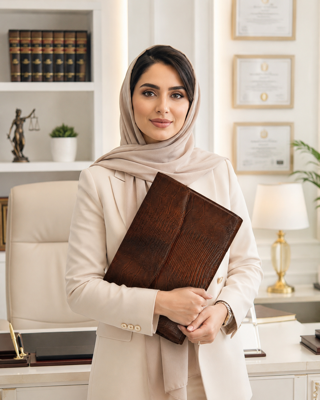 کیف وکالتی( فولدر )چرم طبیعی اداری کلاسوری طرح روکو قهوه‌ای